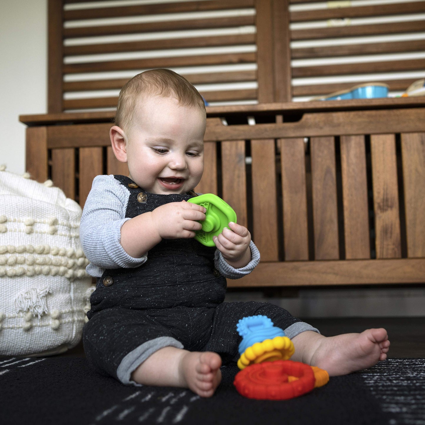 Baby Einstein Outstanding Opus The Octopus Sensory Rattle & Teether Multi-Use Toy, BPA Free & Chillable, 3 Months & up, Multicolored