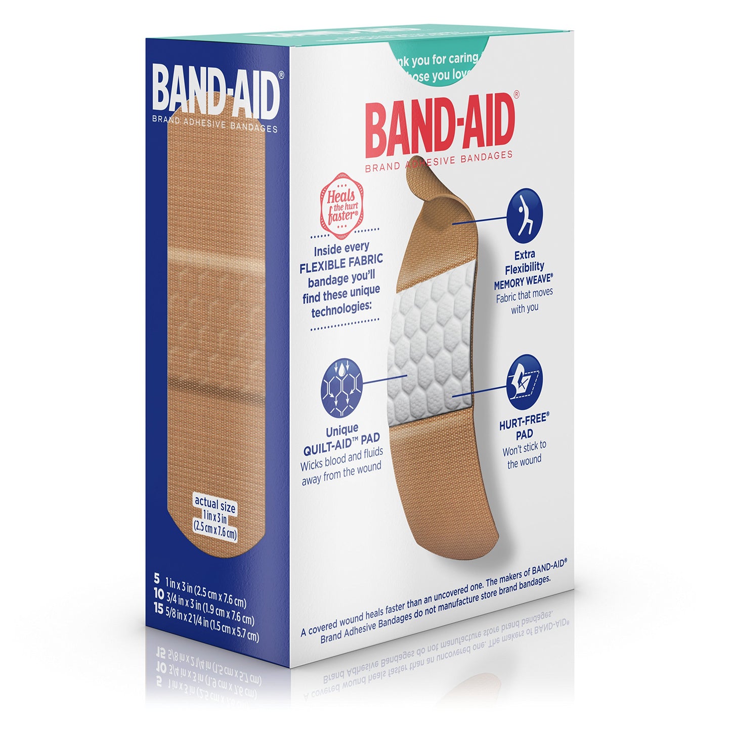 Band-Aid Brand Flexible Fabric Adhesive Bandages for Wound Care and First Aid, All One Size, 100 Count