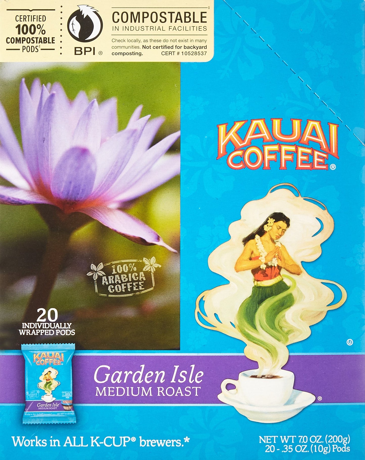 Kauai Coffee Na Pali Coast Dark Roast - Compatible with Keurig Pods K-Cup Brewers (1 Pack of 24 Single-Serve Cups)