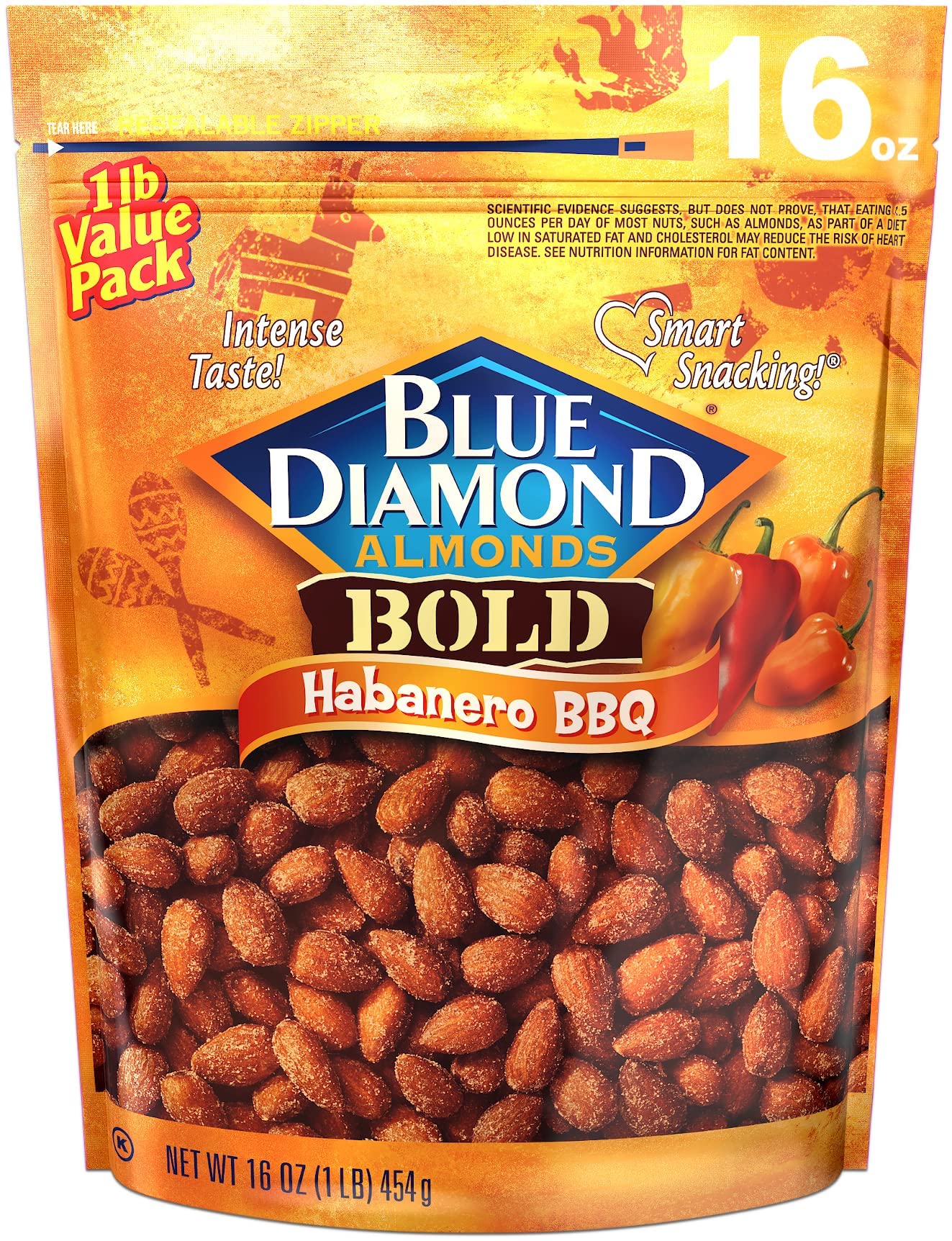 Blue Diamond Almonds Honey Roasted Snack Almonds, Honey Roasted, 1 Pound (Pack of 1)