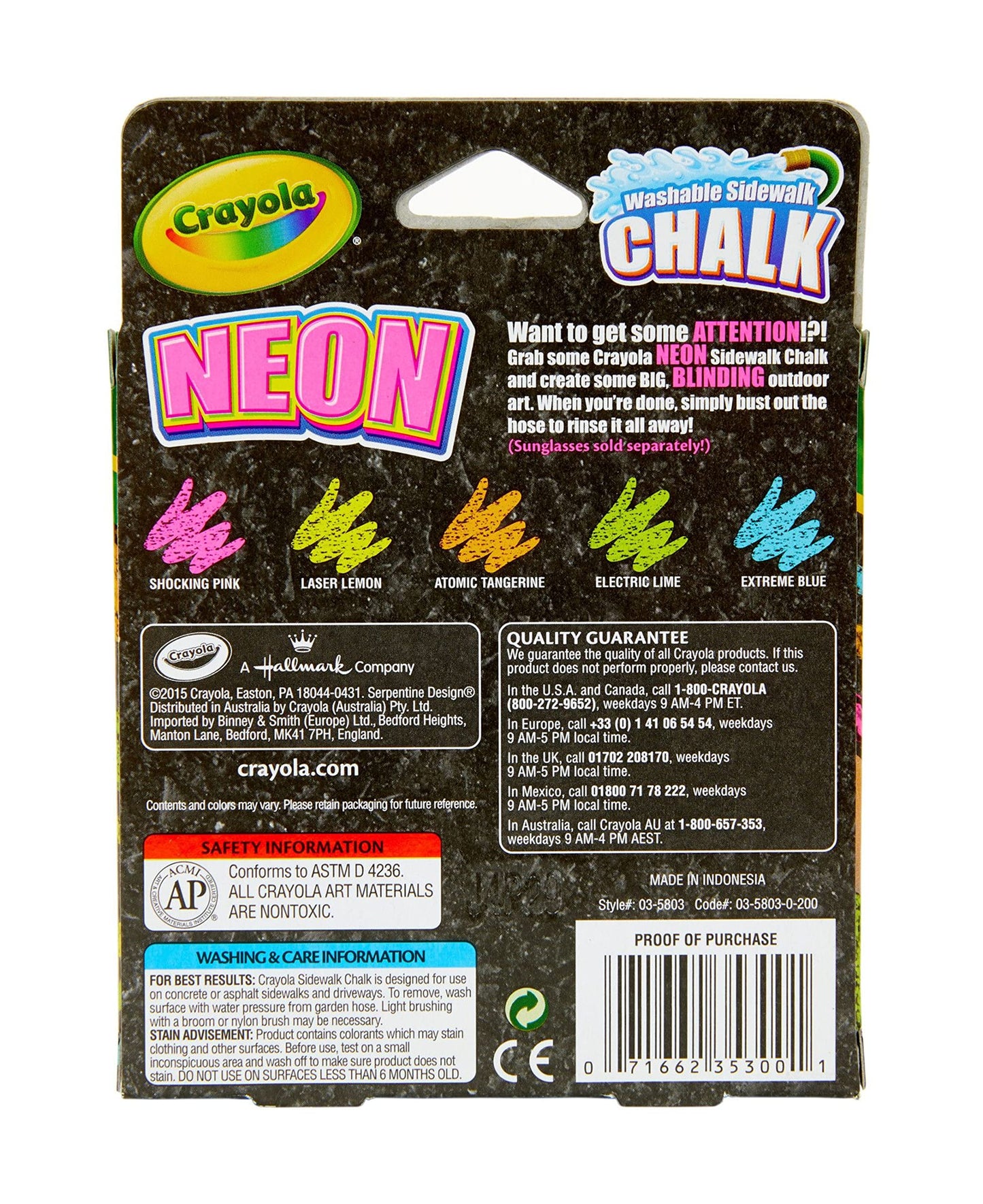 Crayola Neon Chalk 5ct