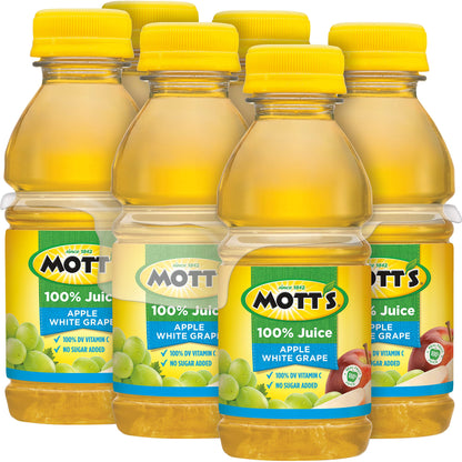 Mott's 100% Original Apple Juice, 8 Fl Oz Bottles, 24 Count (4 Packs Of 6), 2 Servings Of Fruit, 100% Fruit Juice, Gluten-free, Caffeine-free, Kosher, Contains No Artificial Colors Or Sweeteners