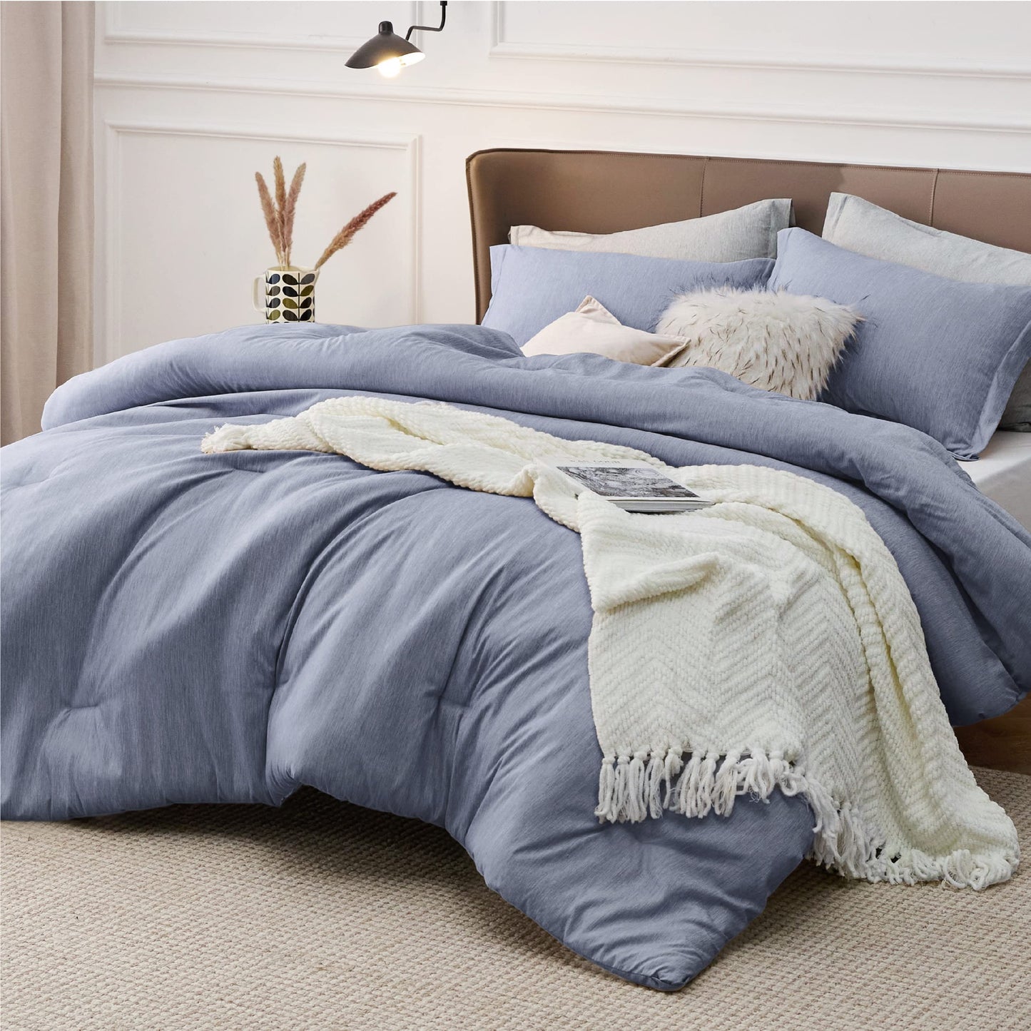 Bedsure Twin/Twin XL Comforter Set Dorm Bedding - Dark Grey Twin Bedding Set for College, Soft Cationic Dyed Bed Set for All Seasons, 2 Pieces, 1 Comforter (68"x88") and 1 Pillow Sham (20"x26"+2")