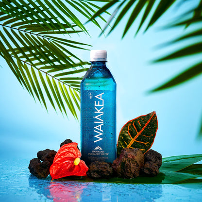 Waiakea Hawaiian Volcanic Water, Naturally Alkaline, 100% Recycled Bottle, 16.9 Fl Oz (Pack of 24)