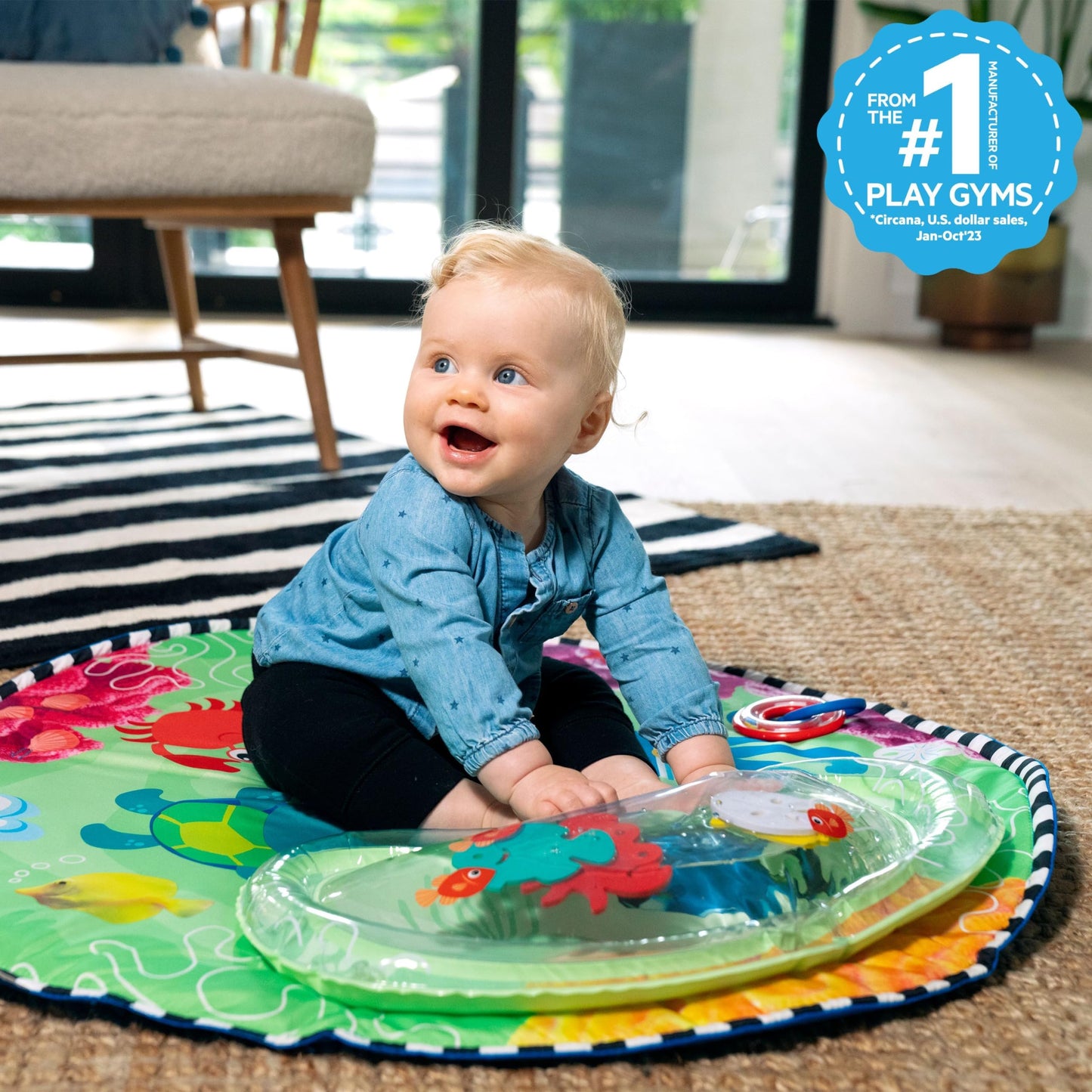 Baby Einstein 4-in-1 Kickin' Tunes Music and Language Play Gym and Piano Tummy Time Activity Mat