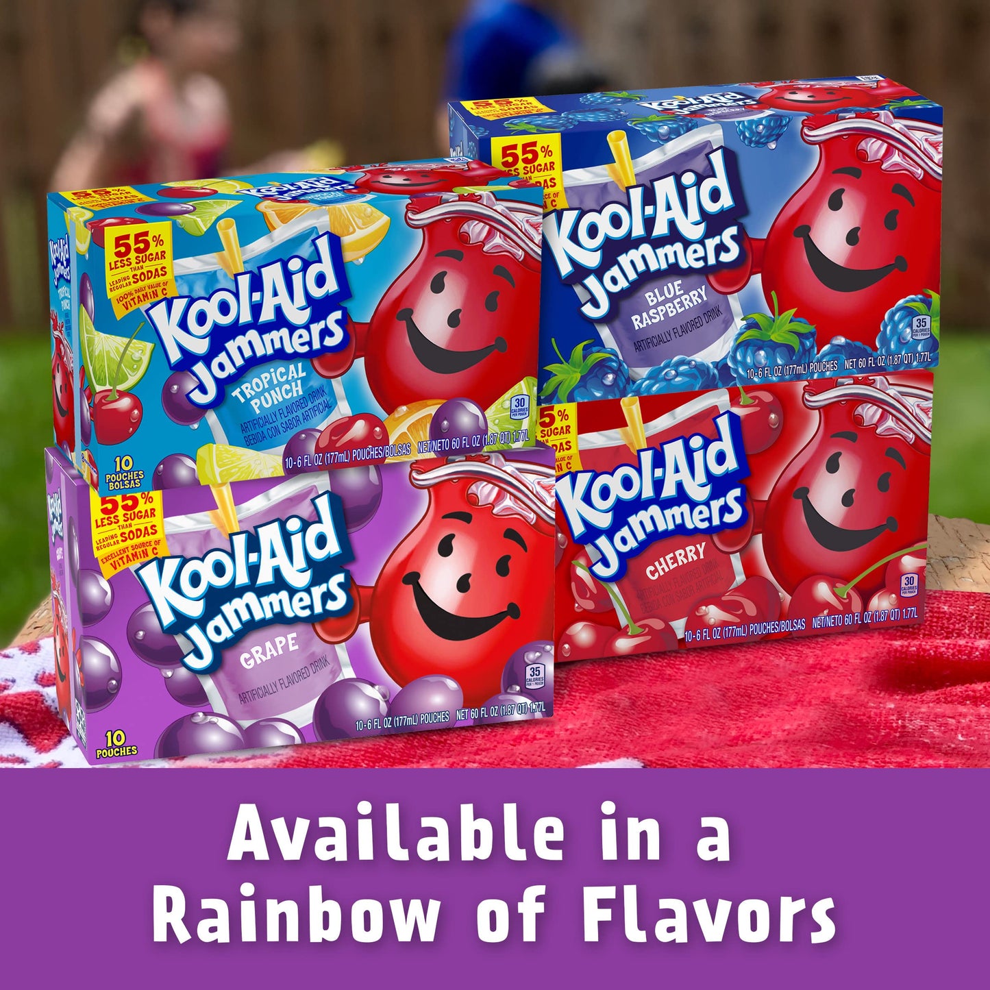 Kool-Aid Jammers Blue Raspberry Flavored Kids 0% Juice Drink (10 ct Box, 6 fl oz Pouches)