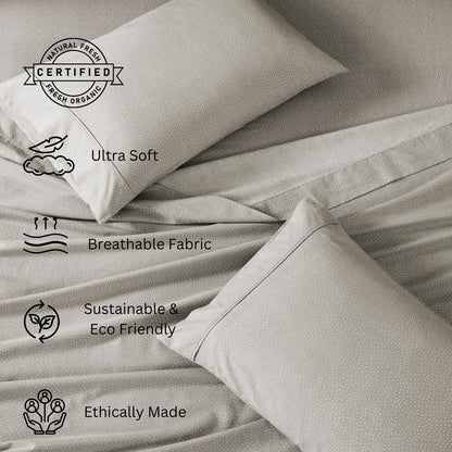 LANE LINEN 100% Organic Cotton Twin Sheets Set, 3Pc Twin Bed Sheets, Breathable Cotton Sheets Twin Size Bed Set, Dorm Room Essentials with 15" Twin Deep Pocket Fitted Sheet - White Sheets