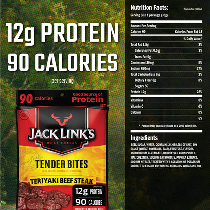 Jack Link's Beef Jerky 5 Count Multipack, Original, 5, 0.625 oz. Bags - Flavorful Meat Snack for Lunches, Ready to Eat - 7g of Protein, Made with 100% Beef - No Added MSG** or Nitrates/Nitrites