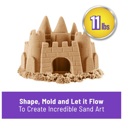 Kinetic Sand, 11lb (5kg) Natural Brown Bulk Play Sand for Arts and Crafts, Sandbox, Moldable Sensory Toys for Kids Ages 3+