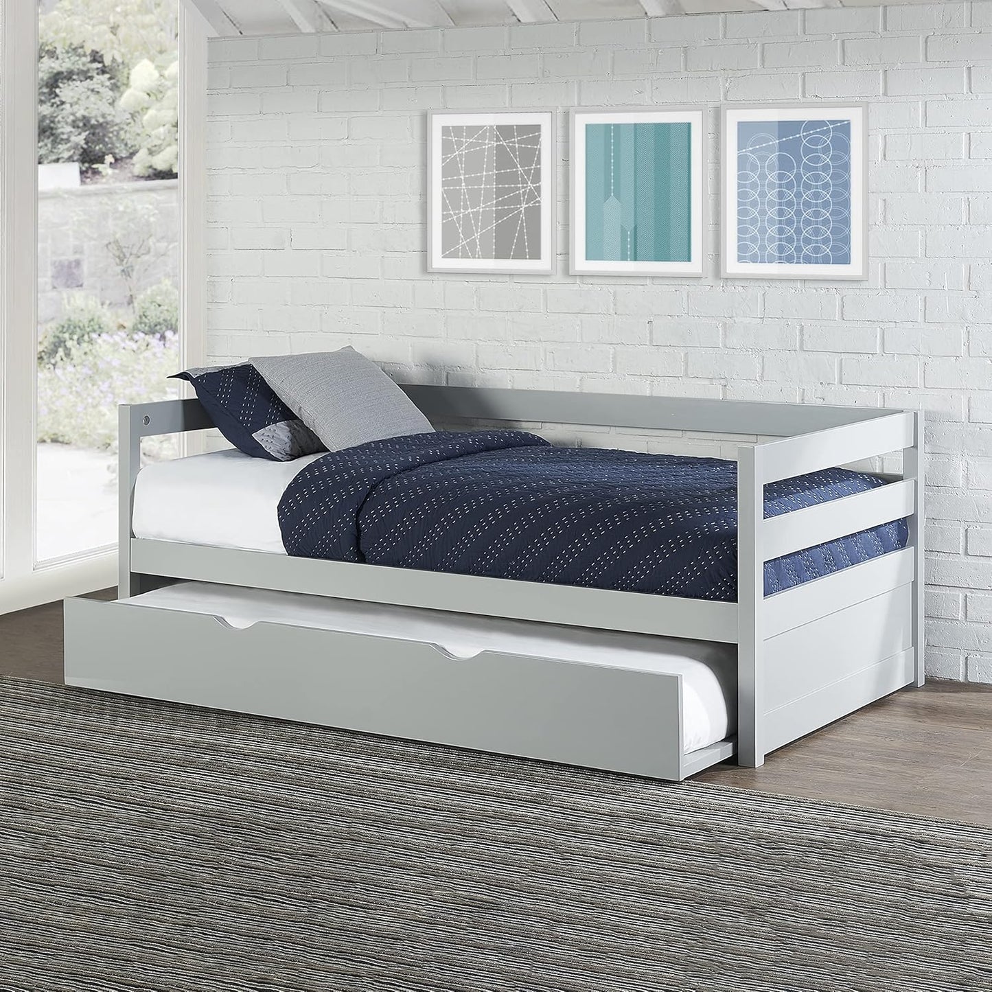 Hillsdale Furniture Caspian, Gray Daybed with Trundle,