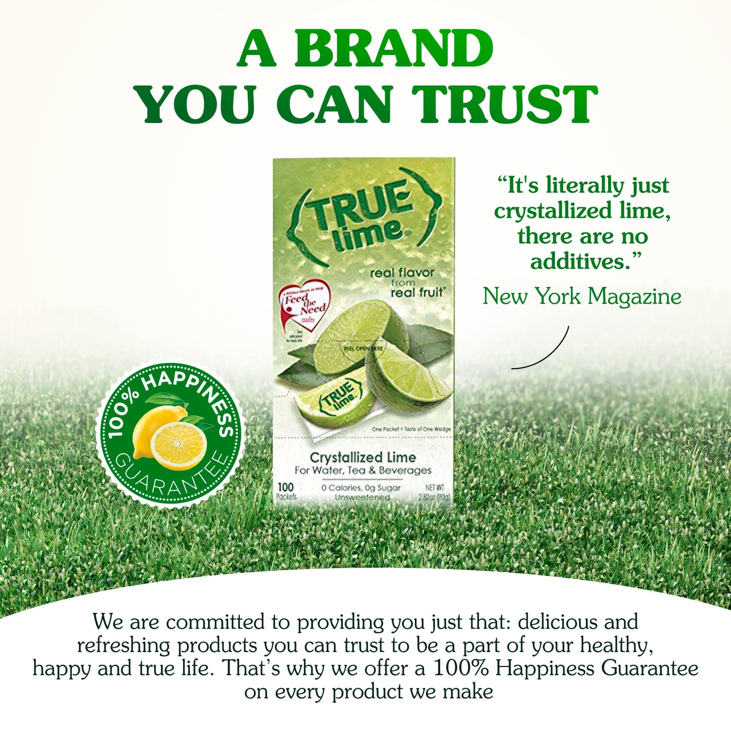 TRUE LIME Water Enhancer, Bulk Dispenser Pack, 0 Calorie Drink Mix Packets, Sugar Free Flavoring Powder, Water Flavo Made with Real Limes, 100 Count (Pack of 1)