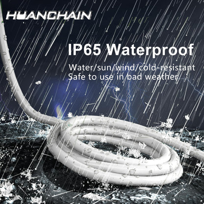 HUANCHAIN Indoor Outdoor Black Extension Cord 25 ft Waterproof, 16/3 Gauge Flexible Cold-Resistant Appliance Cord Outside, 13A 1625W 16AWG SJTW, 3 Prong Heavy Duty Electric Cord, ETL