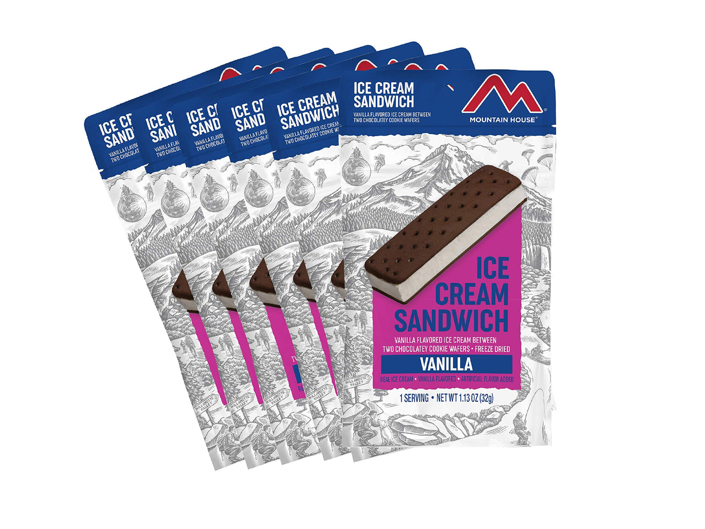 Mountain House Vanilla Ice Cream Sandwich | Freeze Dried Backpacking & Camping Food | 1 Serving