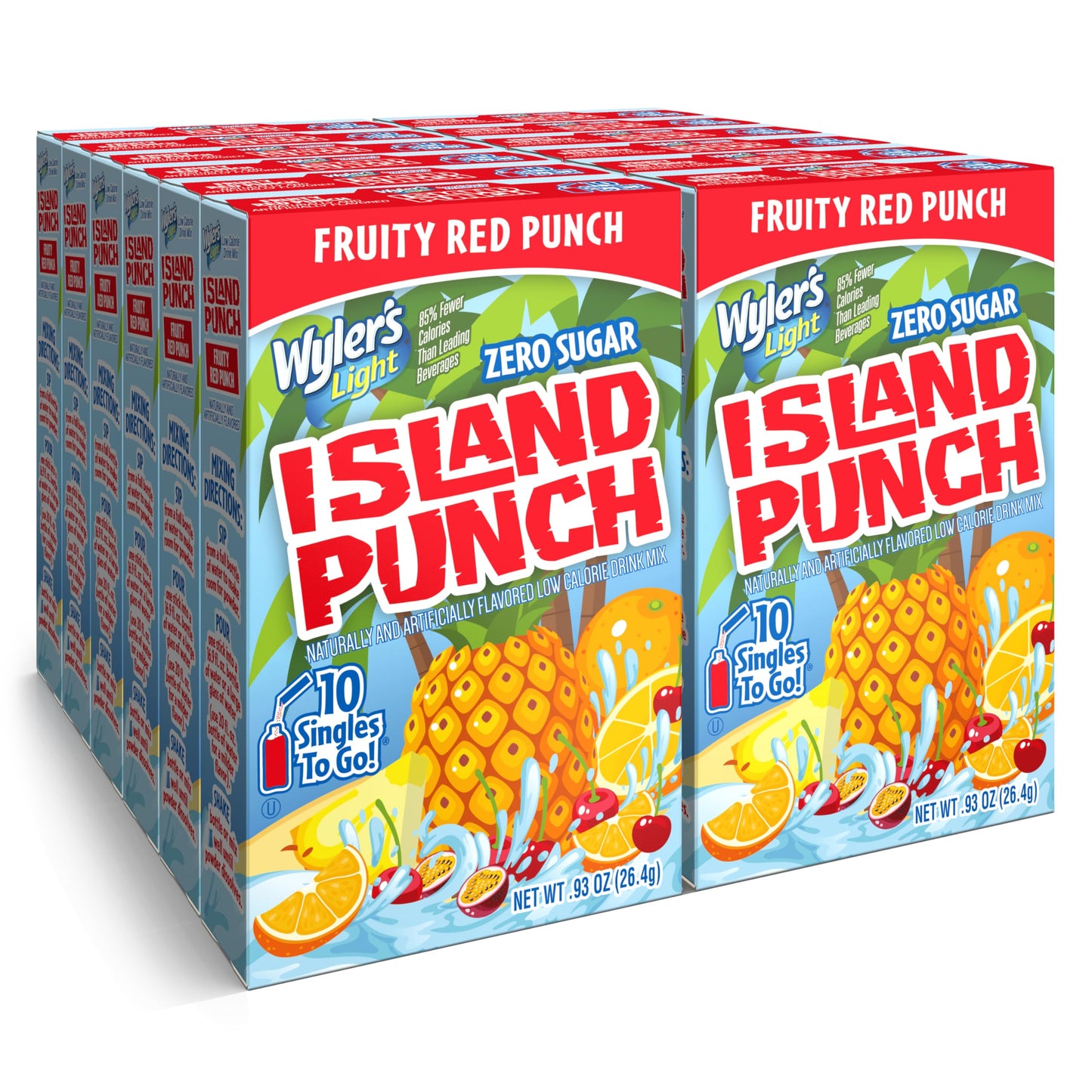 Wyler's Light Island Punch Singles to Go, Variety Pack, Fruity Red Punch, Purple Berry Wave, Berry Jammer and Blue Ocean Breeze, 1 Box (40 Single Servings)