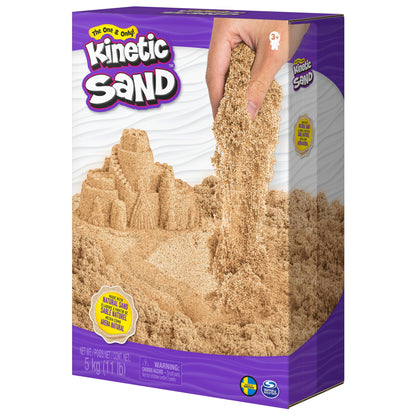 Kinetic Sand, 11lb (5kg) Natural Brown Bulk Play Sand for Arts and Crafts, Sandbox, Moldable Sensory Toys for Kids Ages 3+