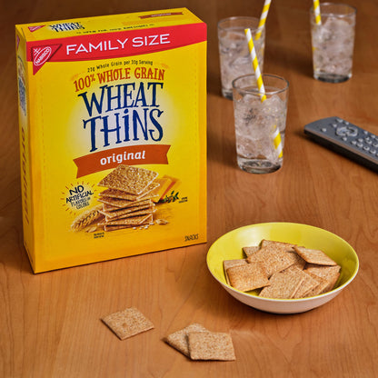 Wheat Thins Original Whole Grain Wheat Crackers, Party Size, 20 oz Box