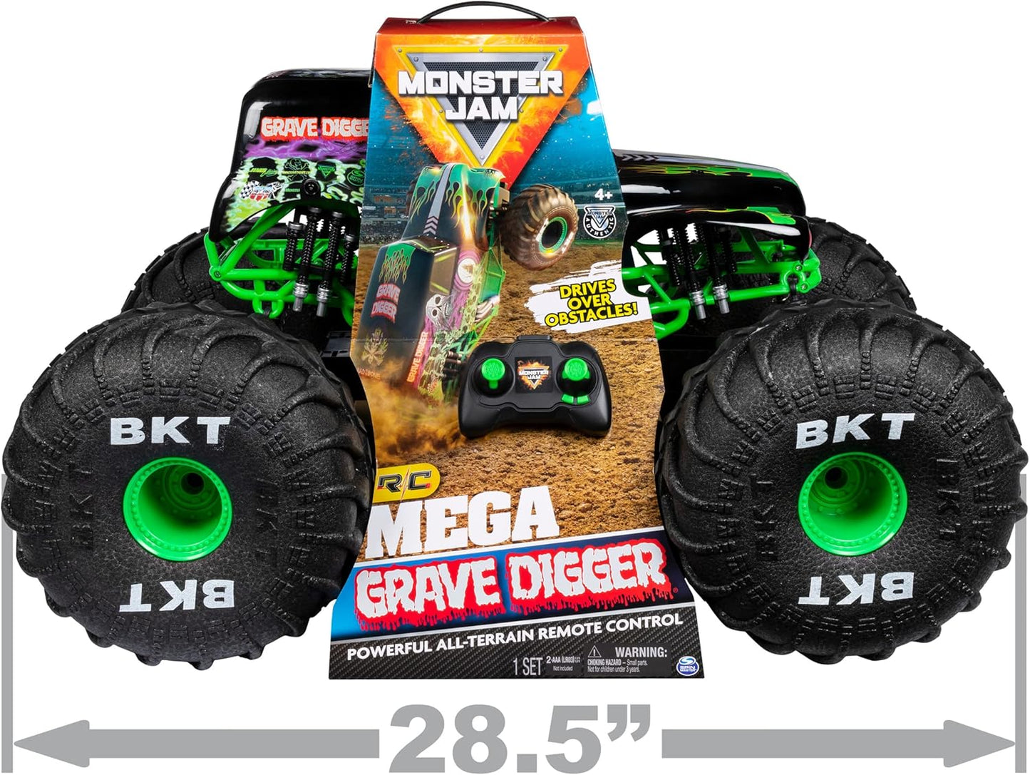 Monster Jam, Official Mega Grave Digger All-Terrain Remote Control Monster Truck with Lights, 1:6 Scale, Kids Toys for Boys and Girls Ages 4-6+