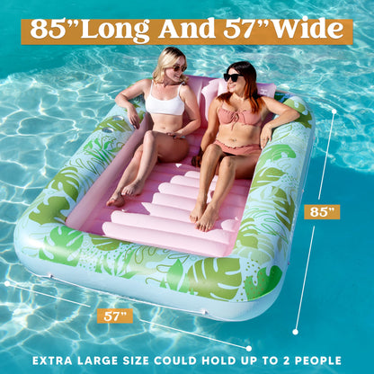 Sloosh Inflatable Tanning Pool Lounger Float for Adults, 70" x 46" Large Suntan Tub Pool Floats Sun Tan Tub Ice Bath Tub Tanning Bed Blow up Pool Raft Lounge Floatie, L-Blue