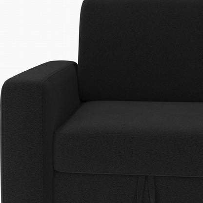 Yaheetech Sectional Sofa L-Shaped Sofa Couch Bed w/Chaise & USB, Reversible Couch Sleeper w/Pull Out Bed & Storage Space, 4-seat Fabric Convertible Sofa, Pull Out Couch for Living Room Black