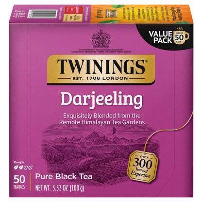 Twinings English Breakfast Black Tea, 100 Individually Wrapped Tea Bags, Smooth, Flavourful, Robust, Caffeinated, Enjoy Hot or Iced