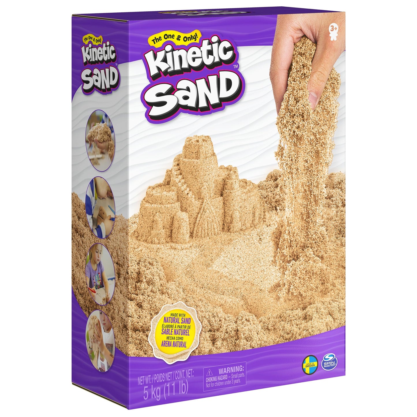 Kinetic Sand, 11lb (5kg) Natural Brown Bulk Play Sand for Arts and Crafts, Sandbox, Moldable Sensory Toys for Kids Ages 3+