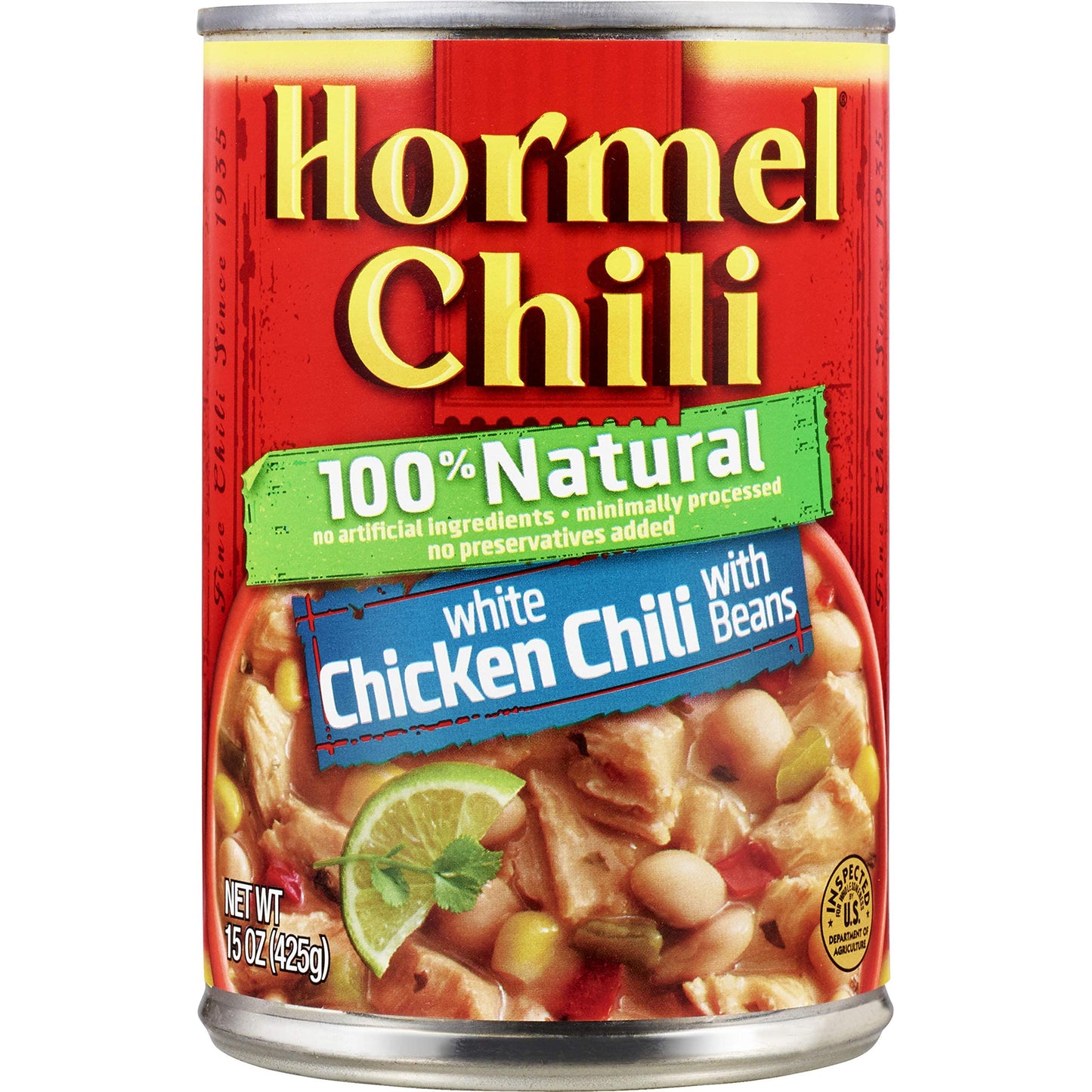 HORMEL Chili Chunky Beef Chili with Beans, No Artificial Ingredients, 15 Oz