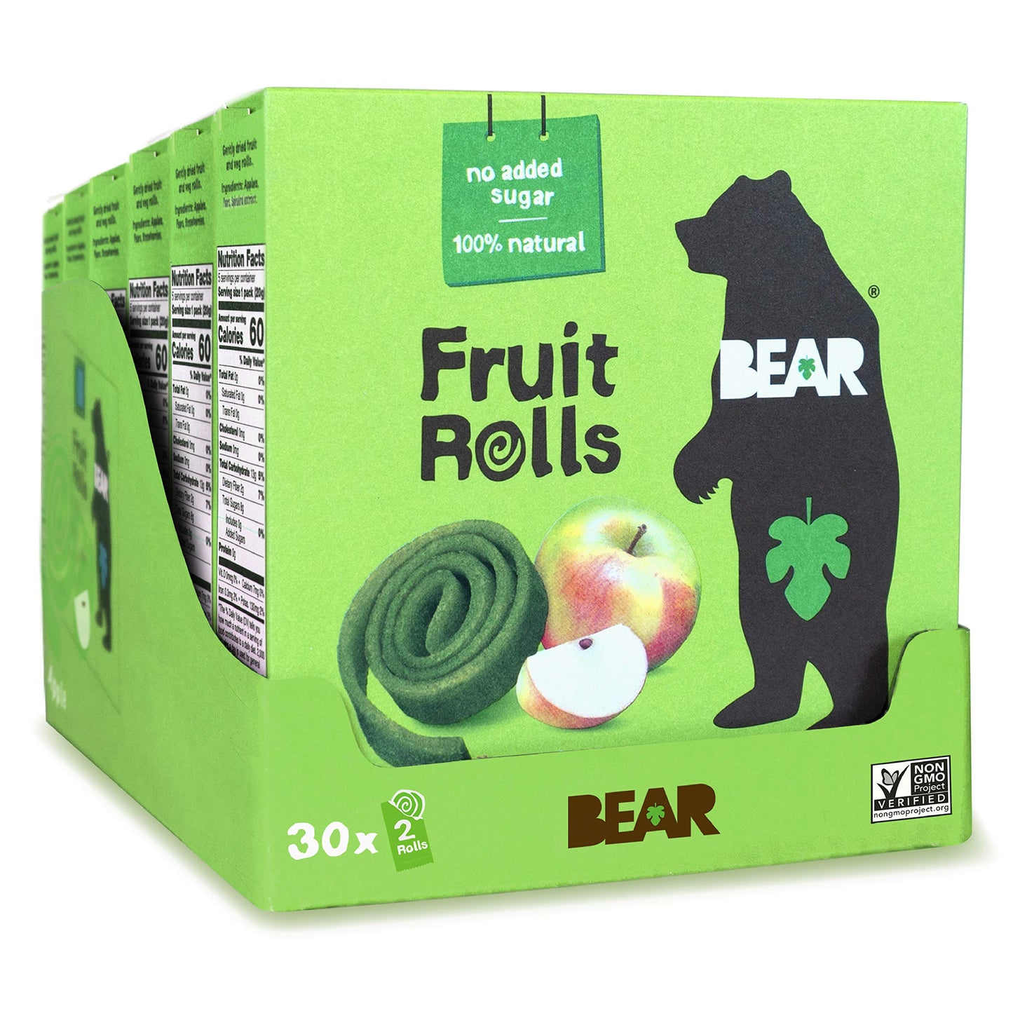 BEAR Real Fruit Snack Rolls - Gluten Free, Vegan, and Non-GMO - Strawberry – Healthy School And Lunch Snacks For Kids And Adults, 0.7 Ounce (Pack of 18)