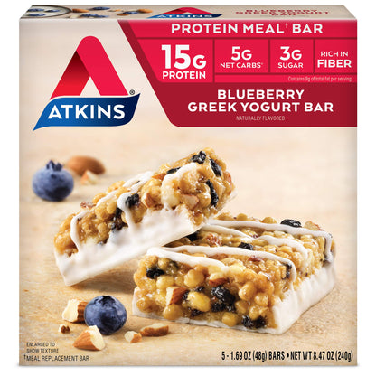 Atkins Double Fudge Brownie Protein Meal Bar, High Fiber, 15g Protein, 1g Sugar, 4g Net Carb, Meal Replacement, Keto Friendly