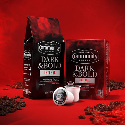 Community Coffee Dark & Bold Intense Blend, Dark Roast Ground Coffee, 12 Ounce Bag (Pack of 1)