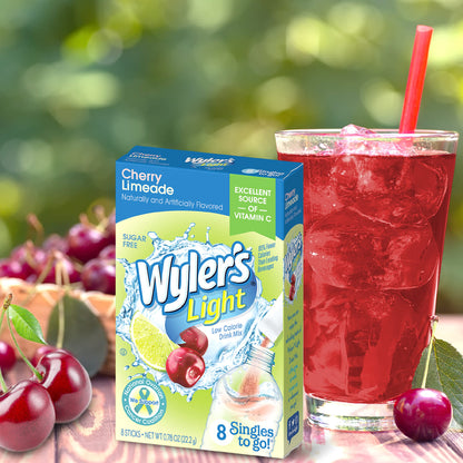 Wyler's Light Singles to Go Powder Packets, Water Drink Mix, Variety Pack, Pink, Strawberry & Blueberry Lemonade, Sugar & Caffeine Free, On-The-Go, 40 Count