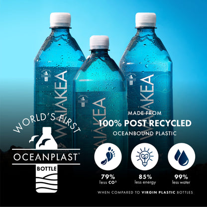 Waiakea Hawaiian Volcanic Water, Naturally Alkaline, 100% Recycled Bottle, 16.9 Fl Oz (Pack of 24)