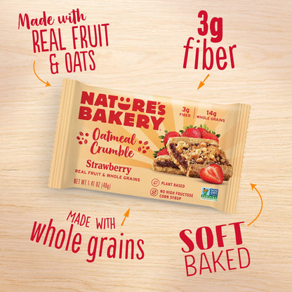 Nature's Bakery Oatmeal Crumble Strawberry Bars, 1.41 Oz, 6 Ct