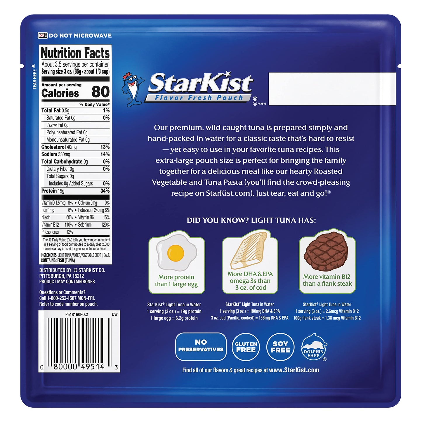 StarKist Chunk Light Tuna in Water, 2.6 Ounce (Pack of 10)