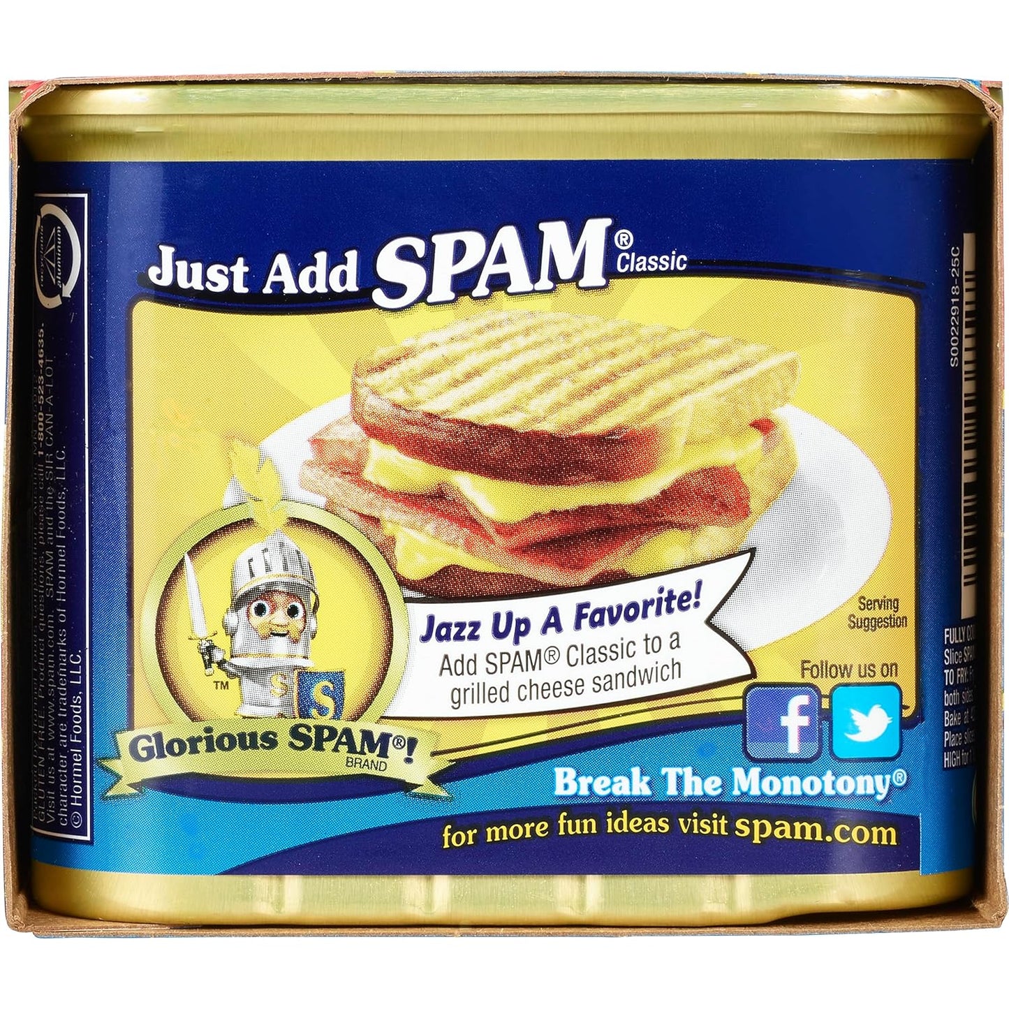 SPAM Classic Canned Meat, 12 Ounce (2 Pack), Fully Cooked Pork & Ham, 7g Protein Per Serving, 0g Trans Fat, Low Carb, Keto-Friendly, Gluten Free, Easy Open Can, Perfect for Sandwiches & Breakfast