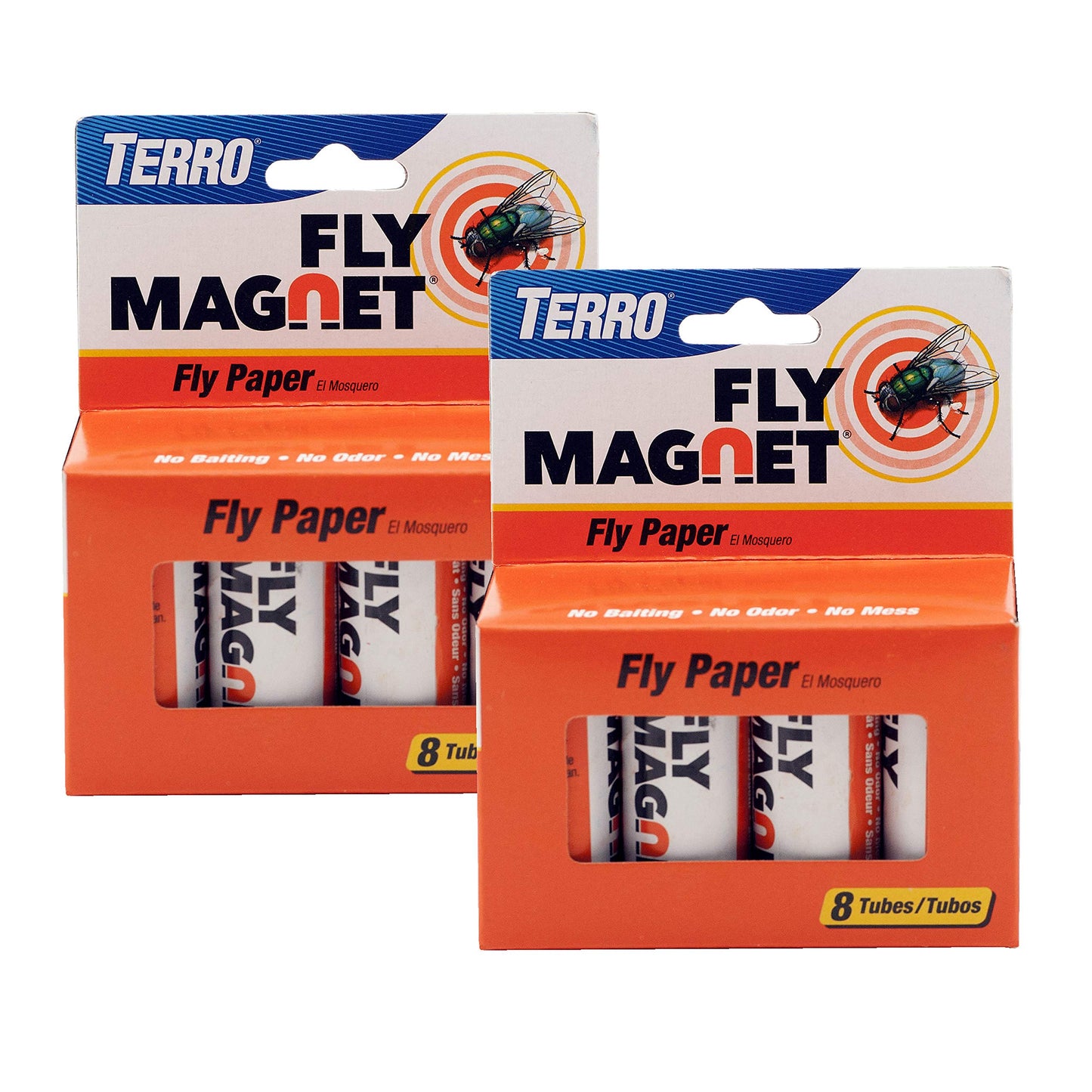 TERRO T518 Fly Magnet Sticky Fly Paper Fly Trap, 8 Count (Pack of 1)