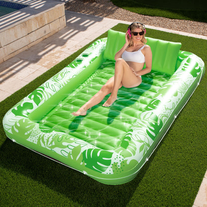 Sloosh Inflatable Tanning Pool Lounger Float for Adults, 70" x 46" Large Suntan Tub Pool Floats Sun Tan Tub Ice Bath Tub Tanning Bed Blow up Pool Raft Lounge Floatie, L-Blue