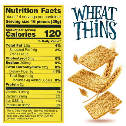 Wheat Thins Original Whole Grain Wheat Crackers, Party Size, 20 oz Box