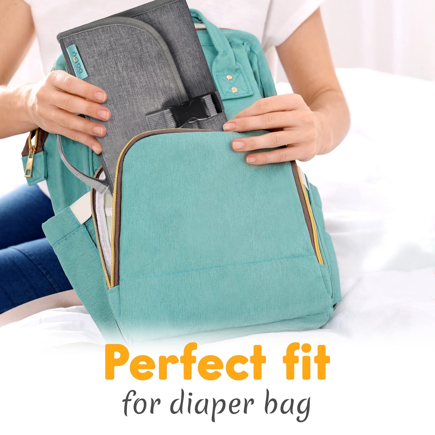 Portable Diaper Changing Pad, Portable Changing pad for Newborn Girl & Boy - Baby Changing Pad with Smart Wipes Pocket – Waterproof Travel Changing Kit - Baby Gift by Kopi Baby