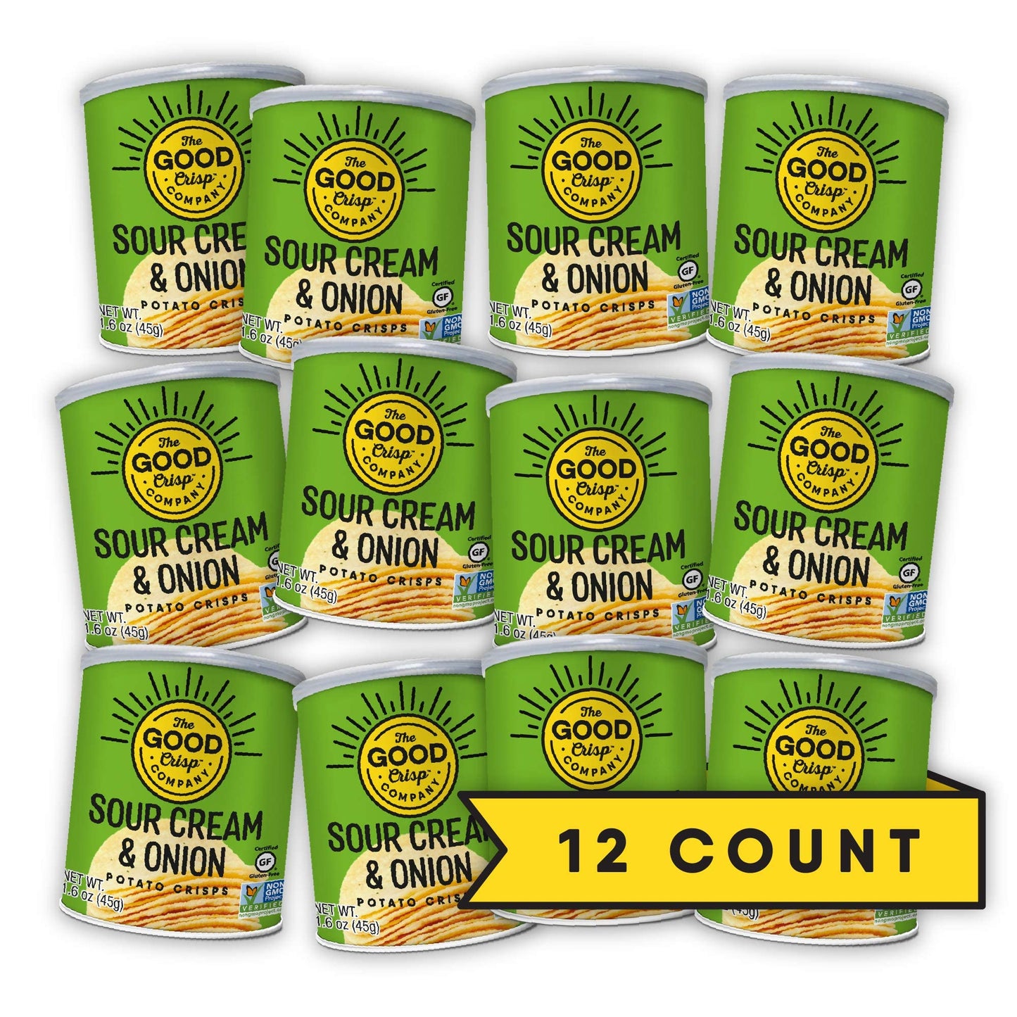 The Good Crisp Company, Good Crisps Minis (Original, 1.6 Ounce, Pack of 12) Non-GMO, Allergen Friendly, Potato Chip Snack Pack, Gluten Free Snacks