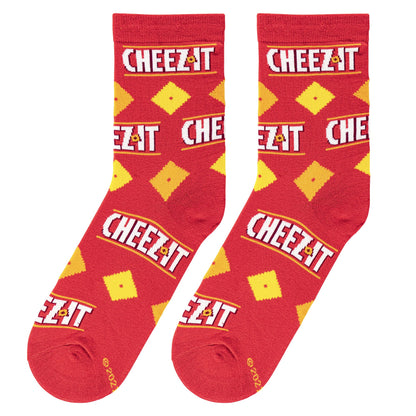 Crazy Socks for Men, Ritz Cracker, Funny Snack Food Novelty Print, Crew, Large