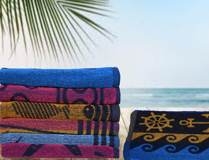 BolBom*S Cotton Beach Towels- Hammam Classic Pool Towel 30 x 60 Inches Oversized Soft Beach Towels for Adults - Luxury Beach Bath Towels - Summer Gifts Beach Accessories - Pack of 6