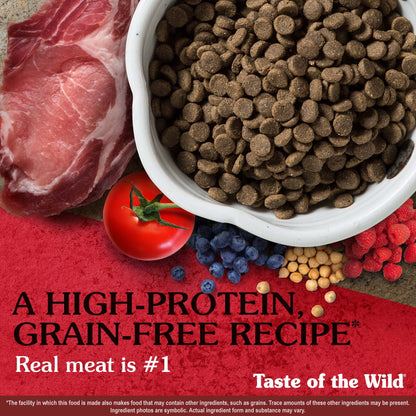 Taste of the Wild High Prairie Canine Grain-Free Recipe with Roasted Bison and Venison Adult Dry Dog Food, Made with High Protein from Real Meat and Guaranteed Nutrients and Probiotics 28lb