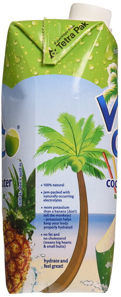 Vita Coco Coconut Water Naturally Hydrating Electrolyte Drink Smart Alternative to Coffee Soda and Sports Drinks Gluten Free, Pineapple, 16.9 Fl Oz (Pack of 12), 202.8 Fl Oz