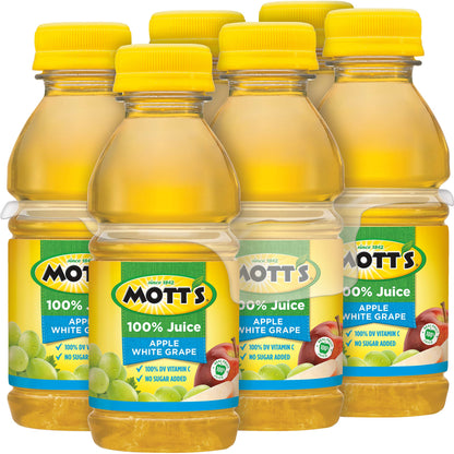 Mott's 100% Original Apple Juice, 8 Fl Oz Bottles, 24 Count (4 Packs Of 6), 2 Servings Of Fruit, 100% Fruit Juice, Gluten-free, Caffeine-free, Kosher, Contains No Artificial Colors Or Sweeteners