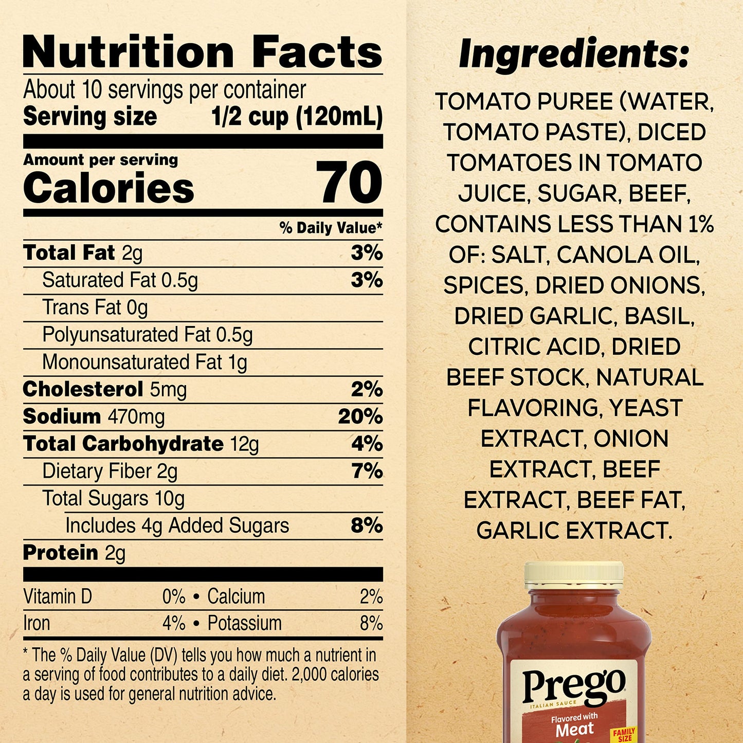 Prego Chunky Tomato with Garlic and Onion Pasta Sauce, 24 Oz Jar