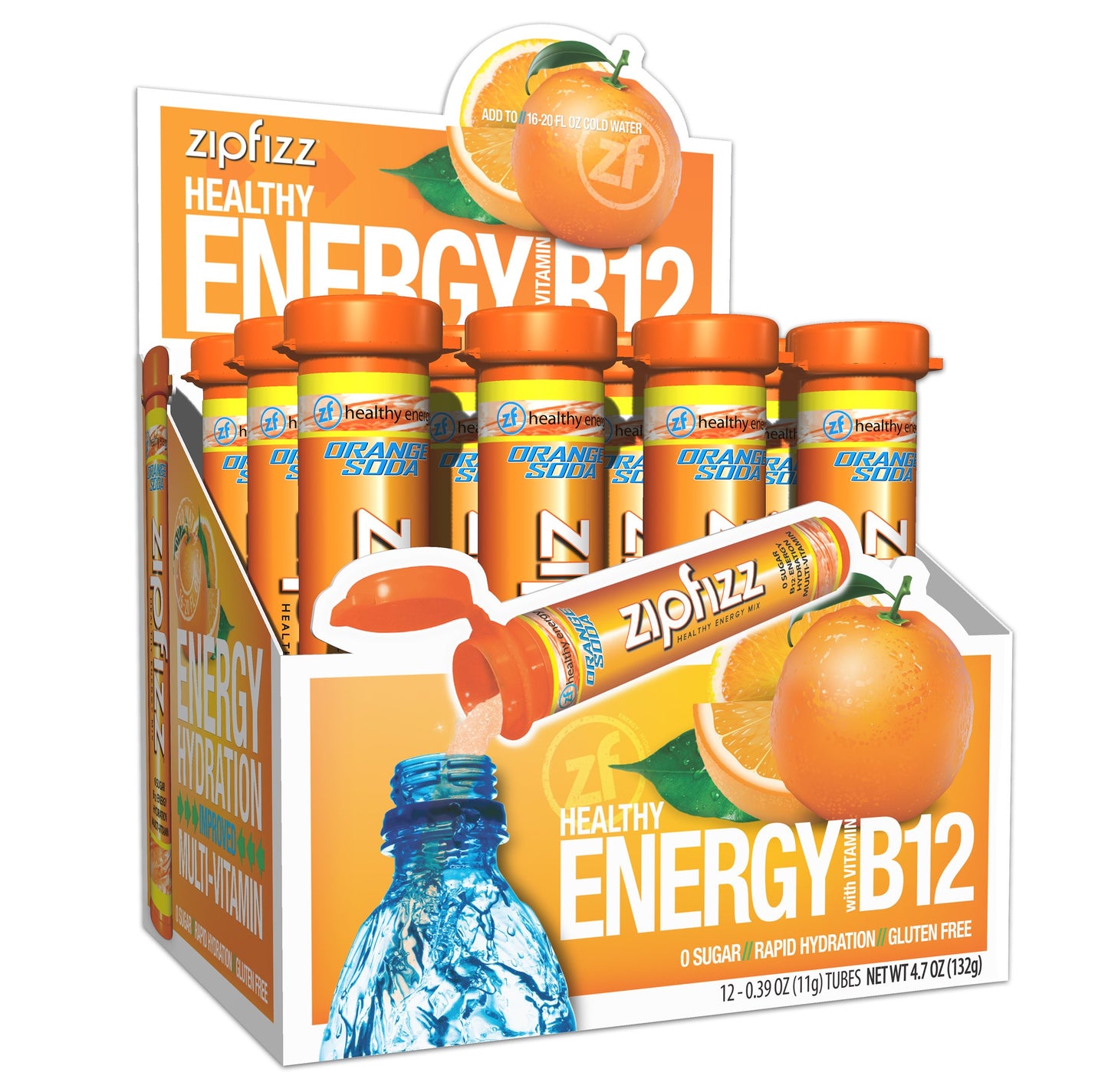 Zipfizz Energy Drink Mix, Electrolyte Hydration Powder with B12 and Multi Vitamin, Berry (12 Count)