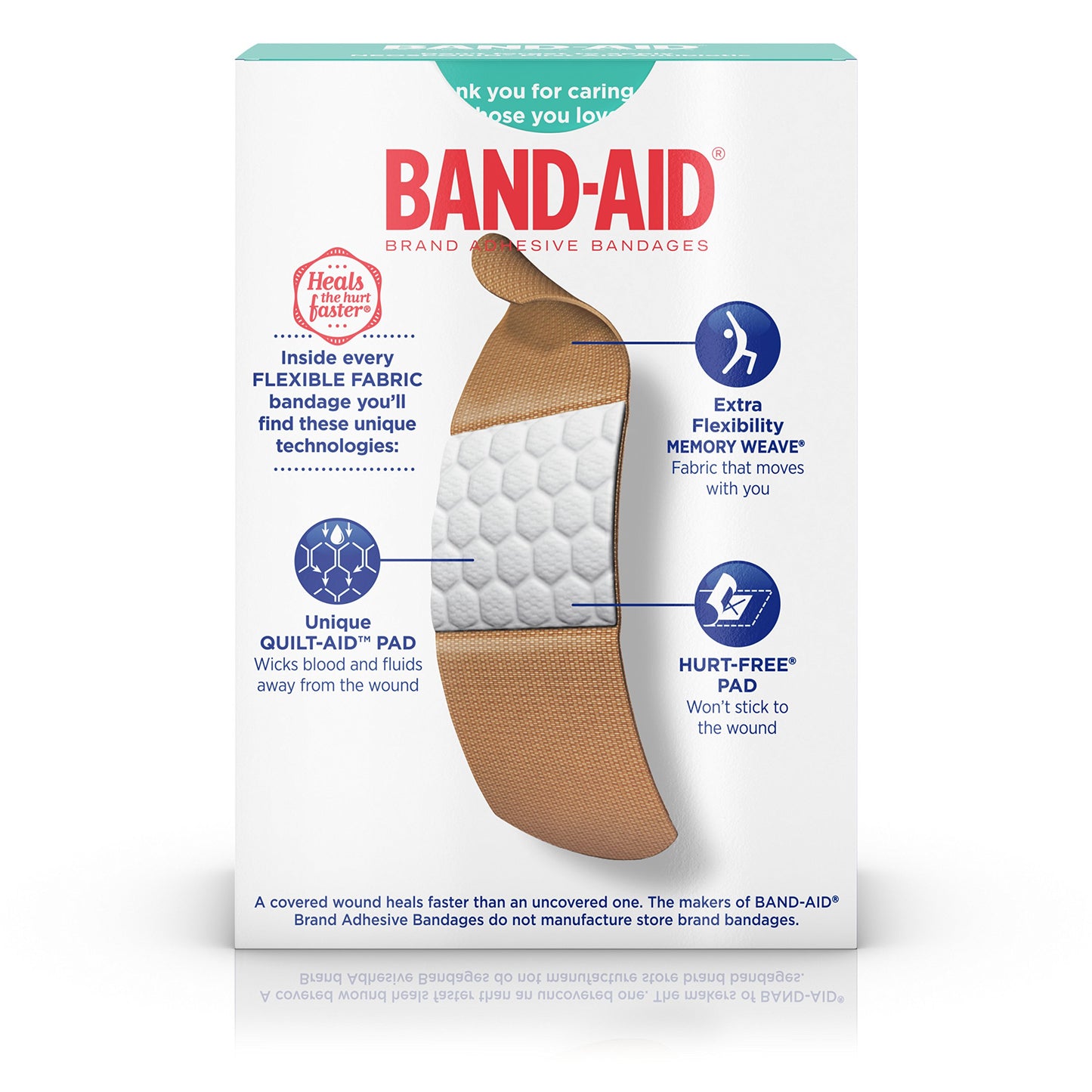 Band-Aid Brand Flexible Fabric Adhesive Bandages for Wound Care and First Aid, All One Size, 100 Count