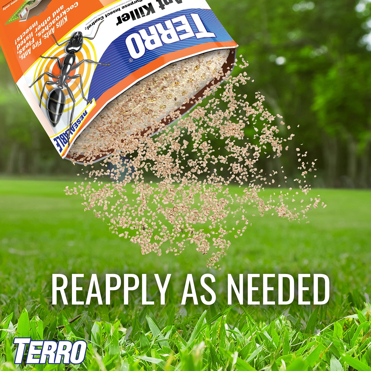 TERRO T901-6 Ant Killer Plus Multi-Purpose Insect Control for Outdoors - Kills Fire Ants, Fleas, Cockroaches, and Other Crawling Insects - 3lb