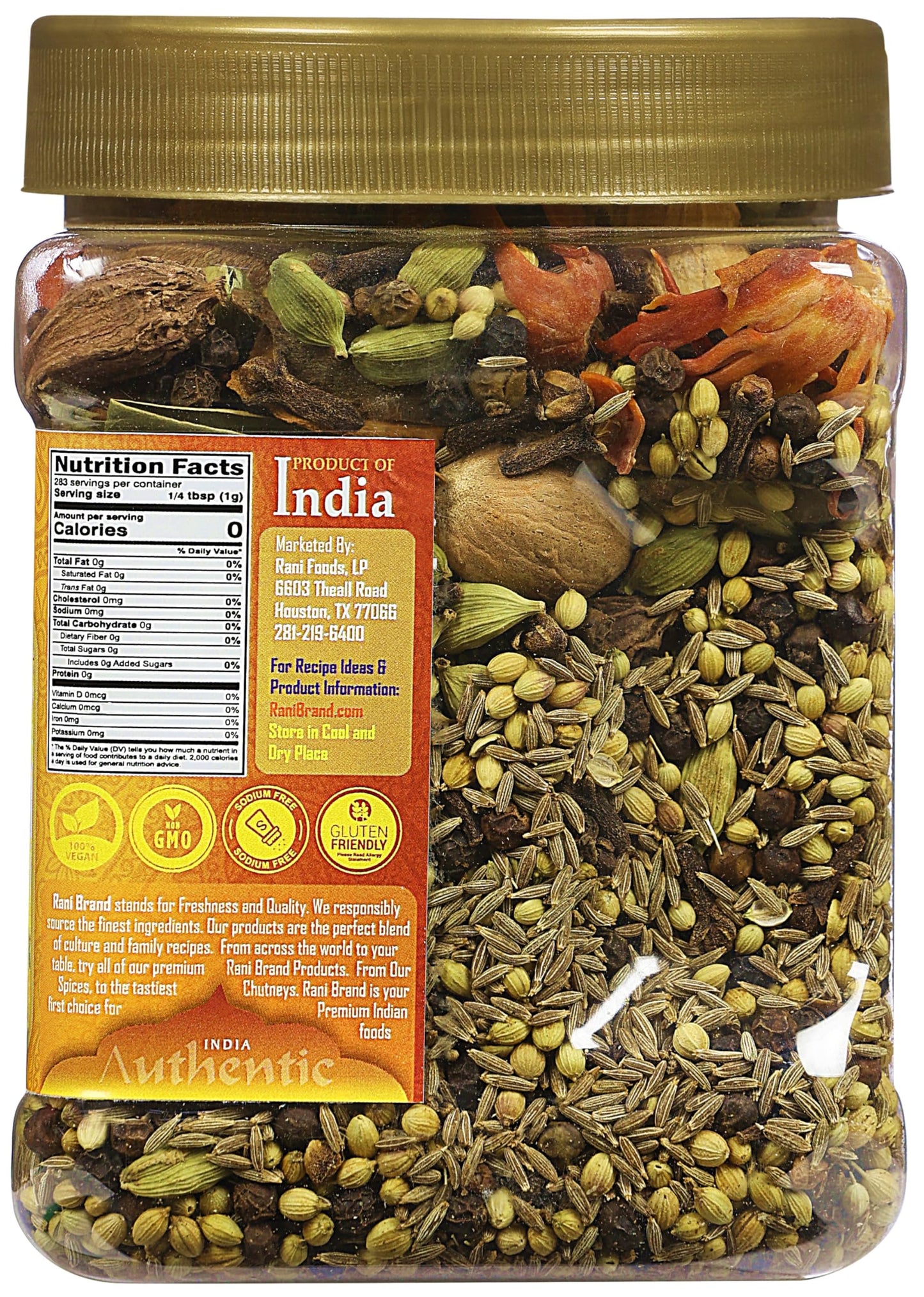 Rani Garam Masala Indian 11-Spice Blend 3oz (85g) PET Jar ~ All Natural, Salt-Free | Vegan | No Colors | Gluten Friendly | NON-GMO| Kosher | Indian Origin