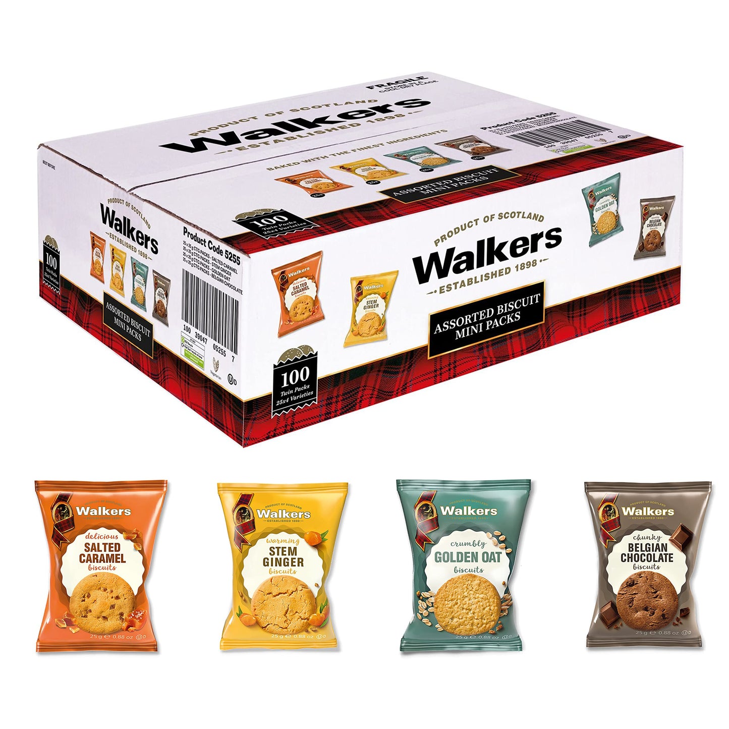 Walker’s All-Butter Shortbread Fingers - 2-Count Snack Packs (Pack of 24) - Authentic Shortbread Cookies from Scotland